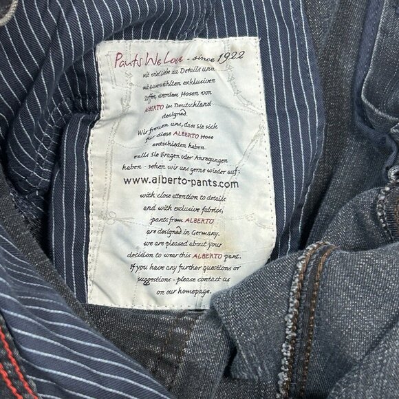 ALBERTO Jeans Mens 40x29.5 Mid Rise Modern Fit T400 Stone Denim Detail Blue - Picture 13 of 13